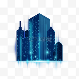 背景抽象城市背景图片_城市景观蓝色星点抽象城市