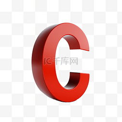 红色c字母图片_红色立体字母c素材