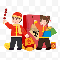 年货节图片_买年货逛集市人物春节不打烊