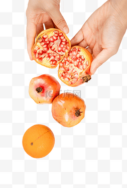 橙子石榴食物果粒