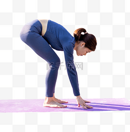 瑜伽垫上练瑜伽运动健身训练健美
