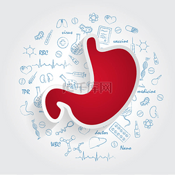 胃卡通图片_医学专科的图标。Gastrology 和胃的