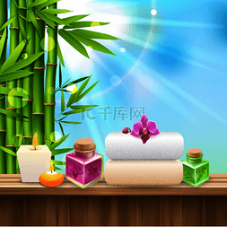 五颜六色的 spa 组合物，用于 spa 