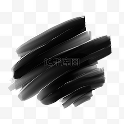 黑色写实质感撞色水彩笔刷