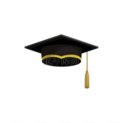 毕业帽子帽子图片_毕业帽大学生帽教育矢量隔离图标