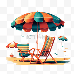 旅游图片_沙滩旅游创意元素遮阳伞