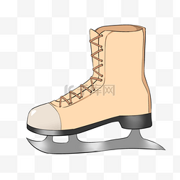 滑冰剪贴画黄色男鞋