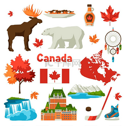世界国家图标图片_加拿大的图标集。