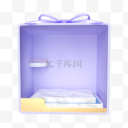 紫色礼物盒图片_c4d立体促销礼盒边框