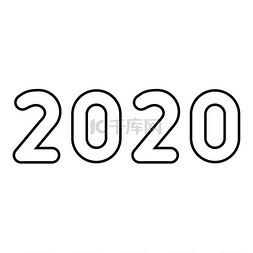 2020年文字符号新年字母图标轮廓