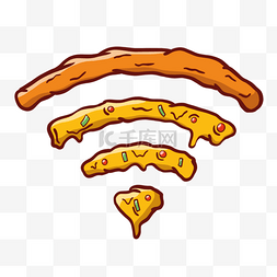 披萨黄色食物插画卡通创意