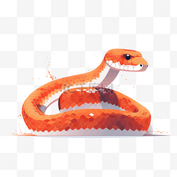 可爱蛇卡通图片_手绘动物扁平素材蛇毒蛇(1)