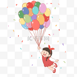 可爱气球图片_儿童节气球女孩
