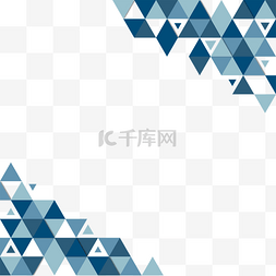 蓝色抽象几何三角形状边框