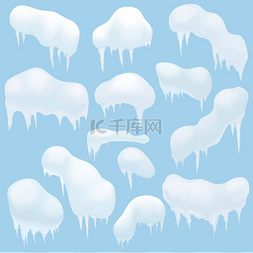 圣诞节图片_雪元素、 雪帽、 雪球和设计和装