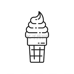 冰淇淋夏季甜点奶油冰淇淋在威化