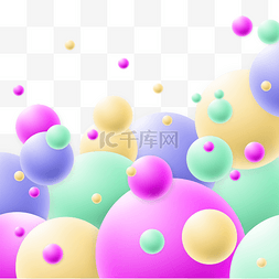 漂浮小球图片_多彩圆球立体漂浮