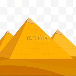 金字塔 扁平风格 埃及 金色
