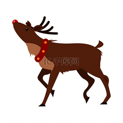 祝你圣诞节快乐图片_圣诞节逼真的鹿被隔离在白色的土