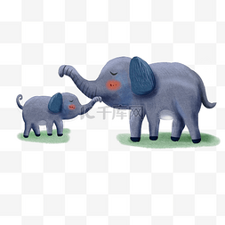 灰色大象亲子