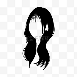 女性发型创意假发乌黑头发黑白