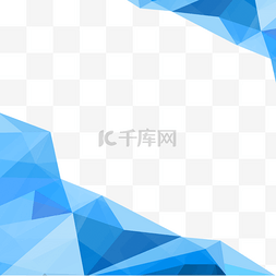 多边形立体背景图片_几何蓝色抽象商务立体边框
