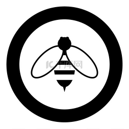 嗡嗡声图片_圆形或圆形矢量图中的蜜蜂图标黑