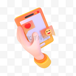 手机软件图片_3DC4D立体手拿手机聊天