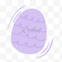 紫色螺旋花纹水彩复活节卡通彩蛋