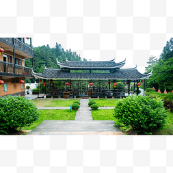 异国风情图片_长亭传统建筑湘西山村少数民族