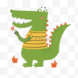 斯堪的纳维亚风格可爱卡通鳄鱼