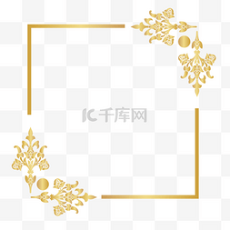 简单大气纹理图片_金色的植物框架