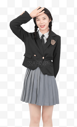 笑脸图片_双马尾制服女孩