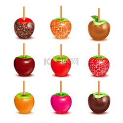 颜色分类图片_太妃糖苹果组合套装。
