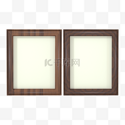照片木质相框图片_3d棕色木纹相框