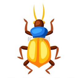五颜六色的甲虫的例证。