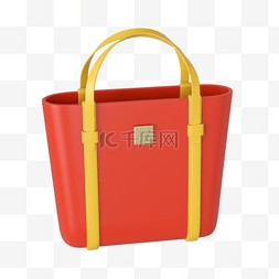 手提包女图片_C4D红色手提包