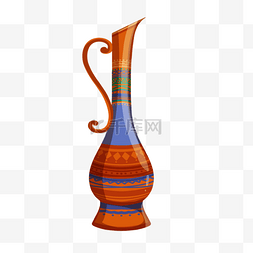埃及图案图片_埃及花瓶彩色几何陶器图案