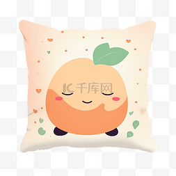 一个橘子图案的抱枕