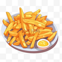 薯条美食图片_卡通手绘餐饮美食小吃食物薯条
