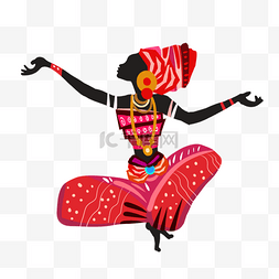 女人剪影图片_非洲黑人女人抽象跳舞
