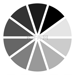 图标状态图片_分段渐变圆形符号白色背景上孤立