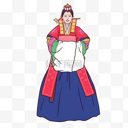 扁平造型图片_女生古装婚纱造型韩国传统婚礼人