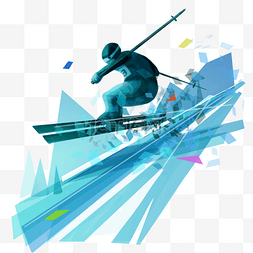 体育动作图片_滑雪运动员飞跃动作