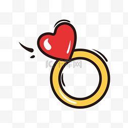 情人节可爱心形卡通戒指