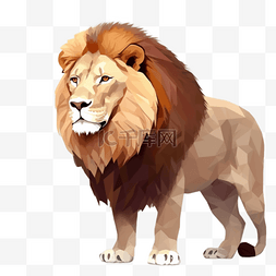 狮子插画图片_卡通动物猛兽狮子