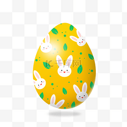 兔子复活节黄色彩蛋