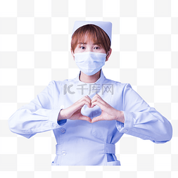 护士医护护士节人物爱心手势
