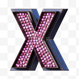 金属立体英文字母图片_粉色灯泡英文字母x