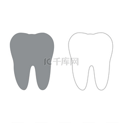 清洁卫生图标图片_牙齿灰色设置 灰色设置图标 .. 牙